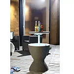 Masa de bar cu frapiera pentru servire, depozitare si racire bauturi, imitatie ratan si iluminare LED cu baterii - Studiocasa.ro