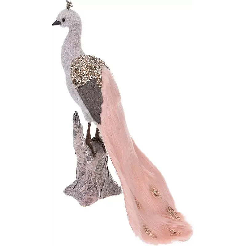 Decoratiune Paun, 47cm, roz - Studiocasa.ro