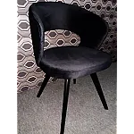Scaun Prestige Veluto Black, Structura Lemn, Șezut Și Spătar Din Catifea De Înaltă Calitate, 650G/ Mp , Impermeabil - Studiocasa.ro
