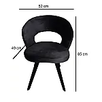 Scaun Prestige Veluto Black, Structura Lemn, Șezut Și Spătar Din Catifea De Înaltă Calitate, 650G/ Mp , Impermeabil - Studiocasa.ro