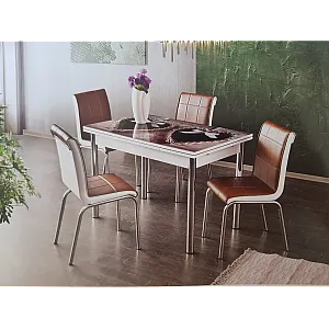 Resigilat Masa Extensibila Bucatarie/Dining , Camili Love, picioare nichelate, blat pal