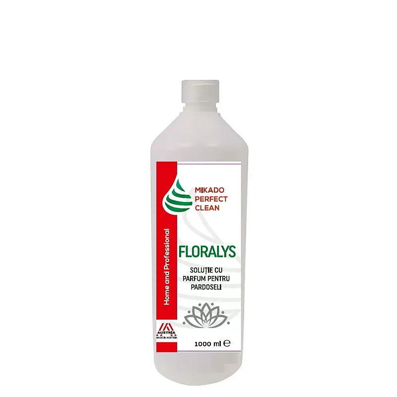 Solutie semiprofesionala odorizanta pentru curatat pardoseli, Mikado Perfect Clean  FLORALYS,1 Litru, pentru uz casnic si Horeca - Studiocasa.ro