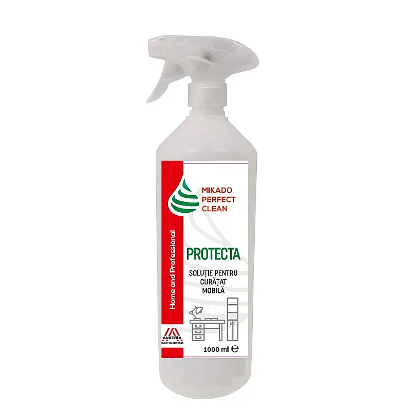 Solutie semiprofesionala pentru curatat mobila Mikado Perfect Clean PROTECTA,1 litru,  pentru uz casnic si Horeca - Studiocasa.ro