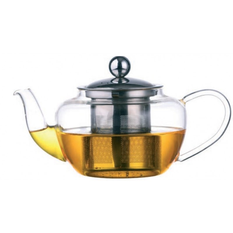 Ceainic Din Sticla Thermo Tea Time, Cu Capac Si Infuzor Inox, 450Ml, Delcaffe