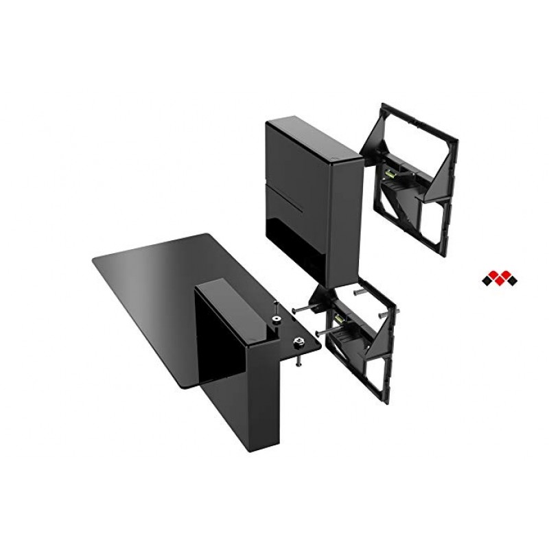 Suport de perete Audio-Video Meliconi Ghost Cube Shelf, acoperire cabluri cu rafturi, Negru