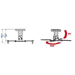 Suport videoproiector, prindere tavan, Meliconi, PRO 100 WHITE - Studiocasa.ro