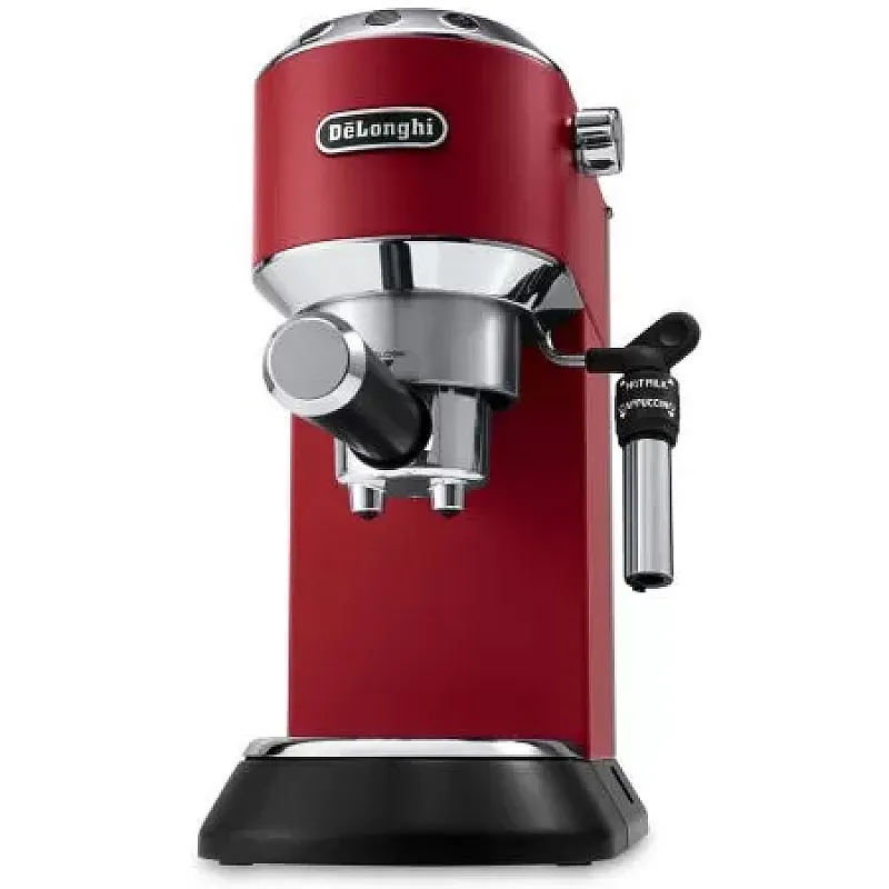 Espressor manual DeLonghi Dedica Style EC 685, 1300 W, 15 Bar, 1.1 l, Slim, Rosu - Studiocasa.ro