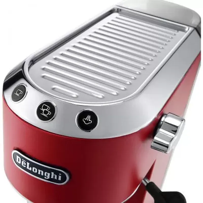 Espressor manual DeLonghi Dedica Style EC 685, 1300 W, 15 Bar, 1.1 l, Slim, Rosu - Studiocasa.ro