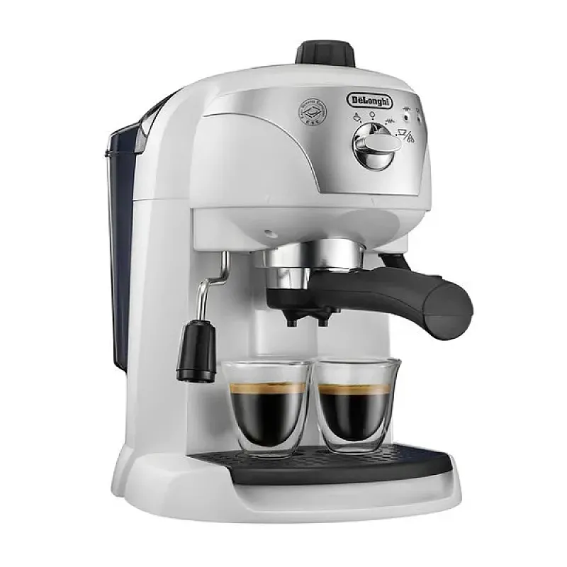 Resigilat Espressor cu pompa DeLonghi EC221.White, Dispozitiv spumare, Sistem cappuccino, 15 Bar, 1 l, Oprire automata - Studiocasa.ro