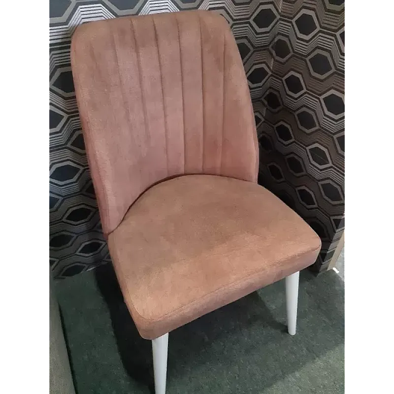 Scaun Alfa Smart Living Studio Casa Tapitat Cadru Lemn White +Textil Maron - Studiocasa.ro