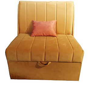 Fotoliu Pat Extensibil Pek Minuetto Smart Living, Galben Solar, Studio Casa, material tip catifea