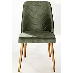 Scaun  Dallas Smart Living Studio Casa, Cu Spatar, Tapitat, Cadru Lemn Natur+Material Textil Verde - Studiocasa.ro