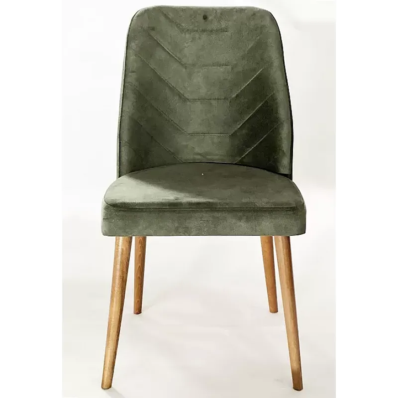 Scaun  Dallas Smart Living Studio Casa, Cu Spatar, Tapitat, Cadru Lemn Natur+Material Textil Verde - Studiocasa.ro