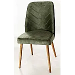 Scaun  Dallas Smart Living Studio Casa, Cu Spatar, Tapitat, Cadru Lemn Natur+Material Textil Verde - Studiocasa.ro