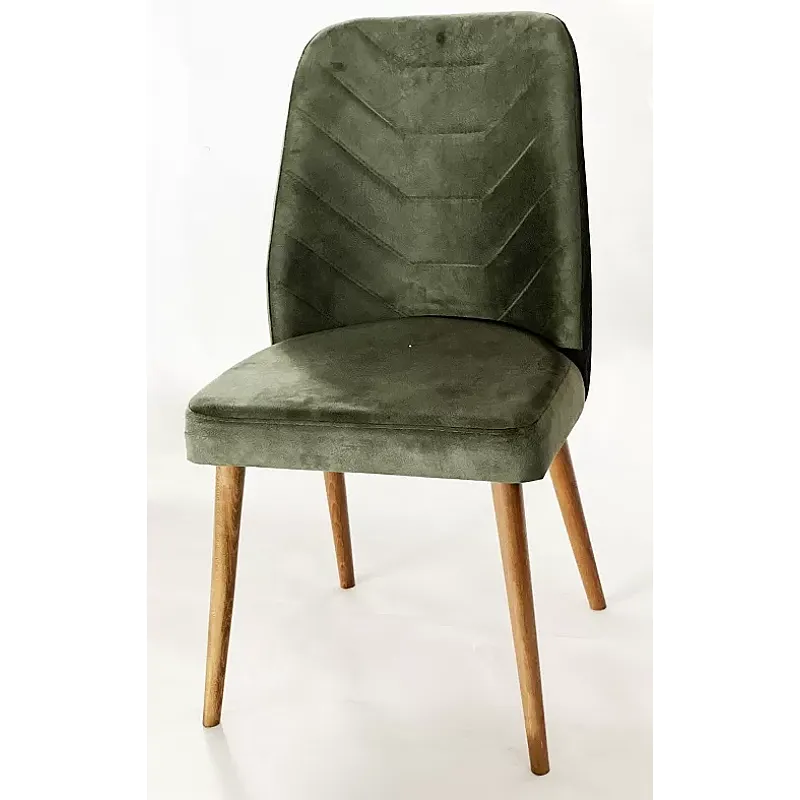 Scaun  Dallas Smart Living Studio Casa, Cu Spatar, Tapitat, Cadru Lemn Natur+Material Textil Verde - Studiocasa.ro