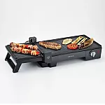 Gratar Electric Ariete 1916 3 In 1, 2200 W, 60X25 Cm, 3 Suprafete De Gatire, Termostat, Placi Antiaderente, Deschidere La 180°, Negru - Studiocasa.ro