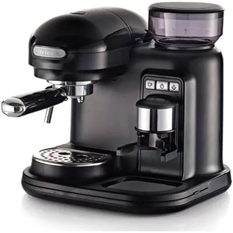 Pachet Espressor Manual Cu Rasnita Incorporata, Cana Electrica Si Prajitor De Paine Moderna, Ariete, 1080 W, 15 Bar, Negru - Studiocasa.ro