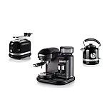 Pachet Espressor Manual Cu Rasnita Incorporata, Cana Electrica Si Prajitor De Paine Moderna, Ariete, 1080 W, 15 Bar, Negru - Studiocasa.ro