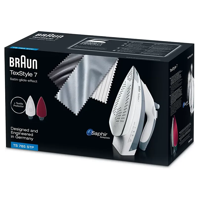 Fier de calcat orizontal Braun Eloxal TS745 A Negru 2400 W - Studiocasa.ro