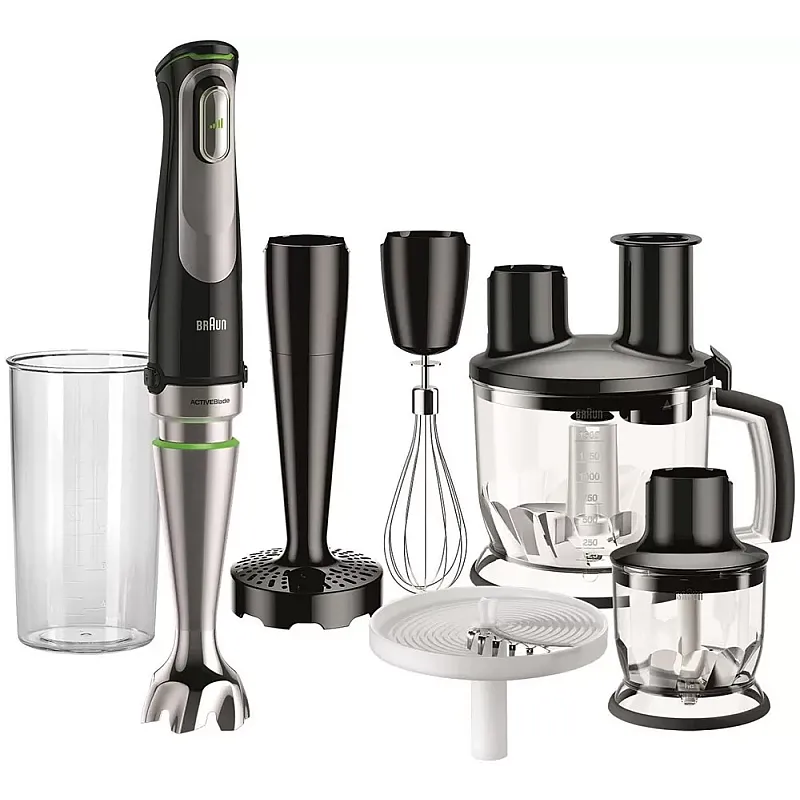 Mixer Vertical Braun Mq 9087 Gourmet , 1000 W, 0.6 L, Bol 1.5 L, Negru/Inox - Studiocasa.ro