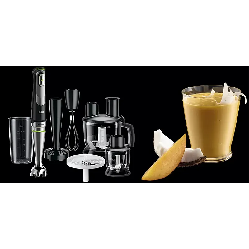 Mixer Vertical Braun Mq 9087 Gourmet , 1000 W, 0.6 L, Bol 1.5 L, Negru/Inox - Studiocasa.ro