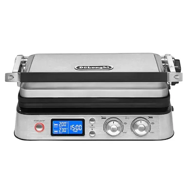 Gratar Electric Delonghi Cgh1020D, 1800 W, 6 Programe, Display Led, Termostat, Placi Detasabile, Inox - Studiocasa.ro