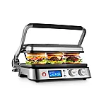 Gratar Electric Delonghi Cgh1020D, 1800 W, 6 Programe, Display Led, Termostat, Placi Detasabile, Inox - Studiocasa.ro