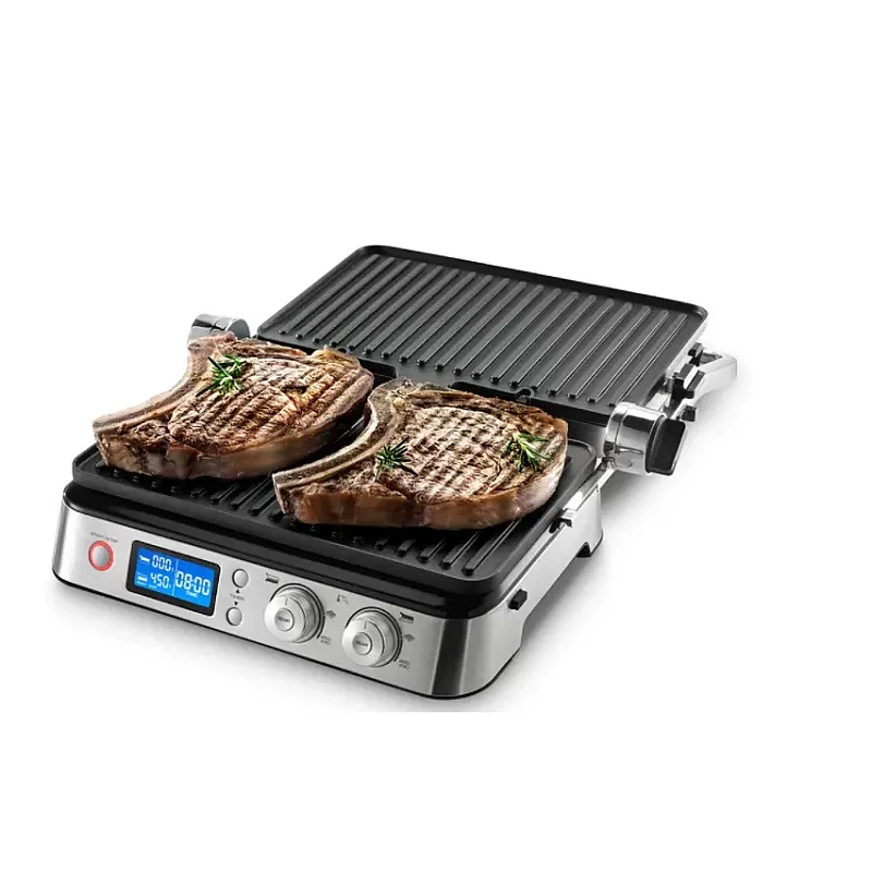 Gratar Electric Delonghi Cgh1020D, 1800 W, 6 Programe, Display Led, Termostat, Placi Detasabile, Inox - Studiocasa.ro