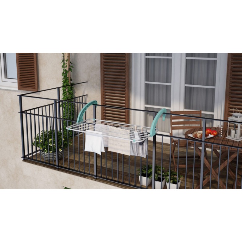 Uscator de rufe pentru balcon Balcony Lock 10 din aluminiu, Studio Casa