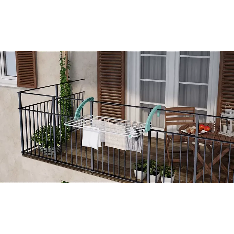 Uscator de rufe pentru balcon Balcony Lock 10 din aluminiu, Studio Casa - Studiocasa.ro