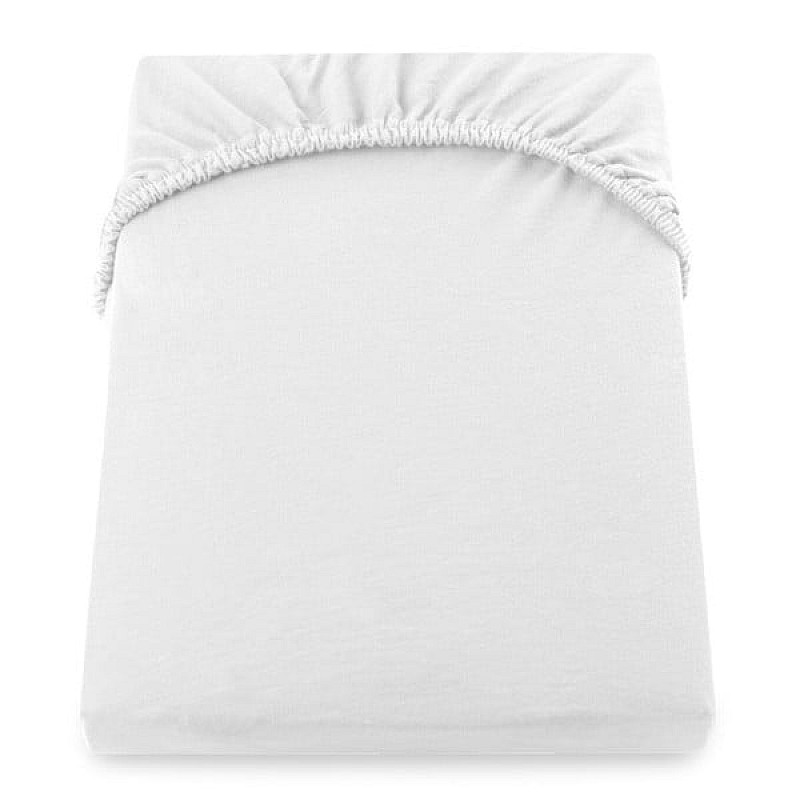 Cearceaf De Pat Cu Elastic 160*200+25 Cm  Yuny  Mally Home – 100%Bbc - Alb - Studiocasa.ro