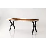 Set Masa Living Ku Design 140 + 4 Scaune Eko Design Lemn Maron - Studiocasa.ro