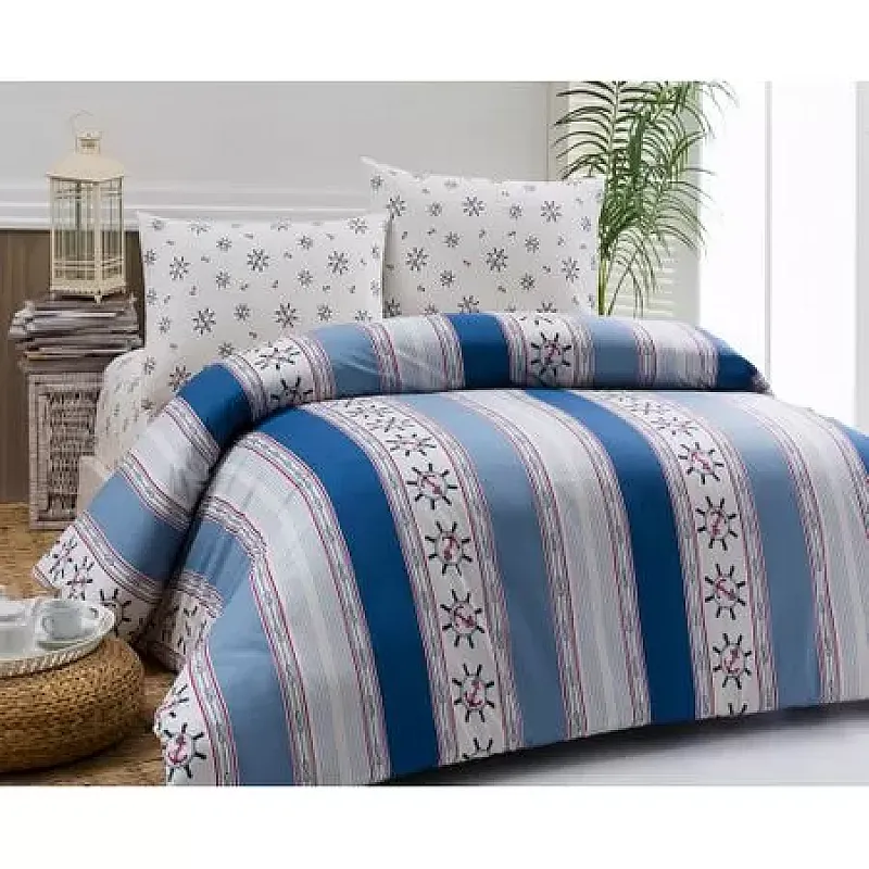 Lenjerie de pat dublu, Bumbac Ranforce, Mally Home Aqua Marine Blue, 220x240 cm - Studiocasa.ro