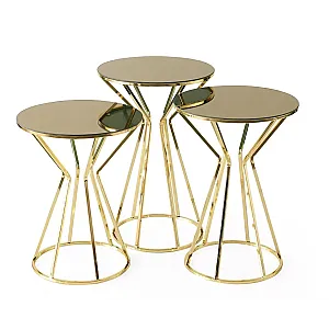 Set 3 Masute De Cafea Mally Ay&Home,, Studio Casa, Negru Auriu