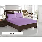 Pachet De 2 Set-Uri De 3 Piese Yuny Mally Home, 100% Bumbac, Cearceaf Pat Dublu Cu Elastic 160X200 Cm Si Doua Fete De Perna 50X70Cm Lila + Verde - Studiocasa.ro
