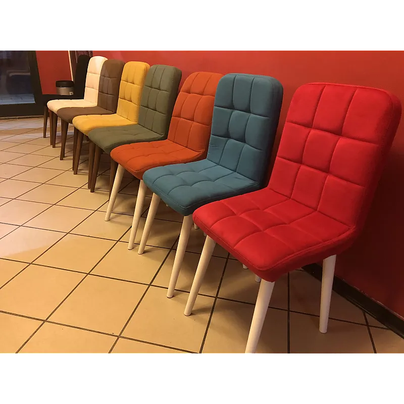Scaun Retro Smart Living Studio Casa Tapitat Cadru Lemn Natur +Textil Crem - Studiocasa.ro
