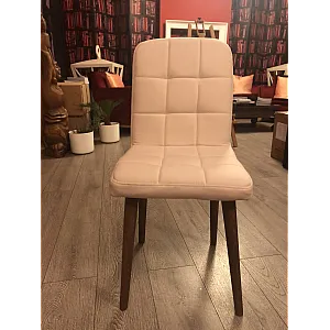 Scaun Retro Smart Living Studio Casa Tapitat Cadru Lemn Natur +Textil Crem