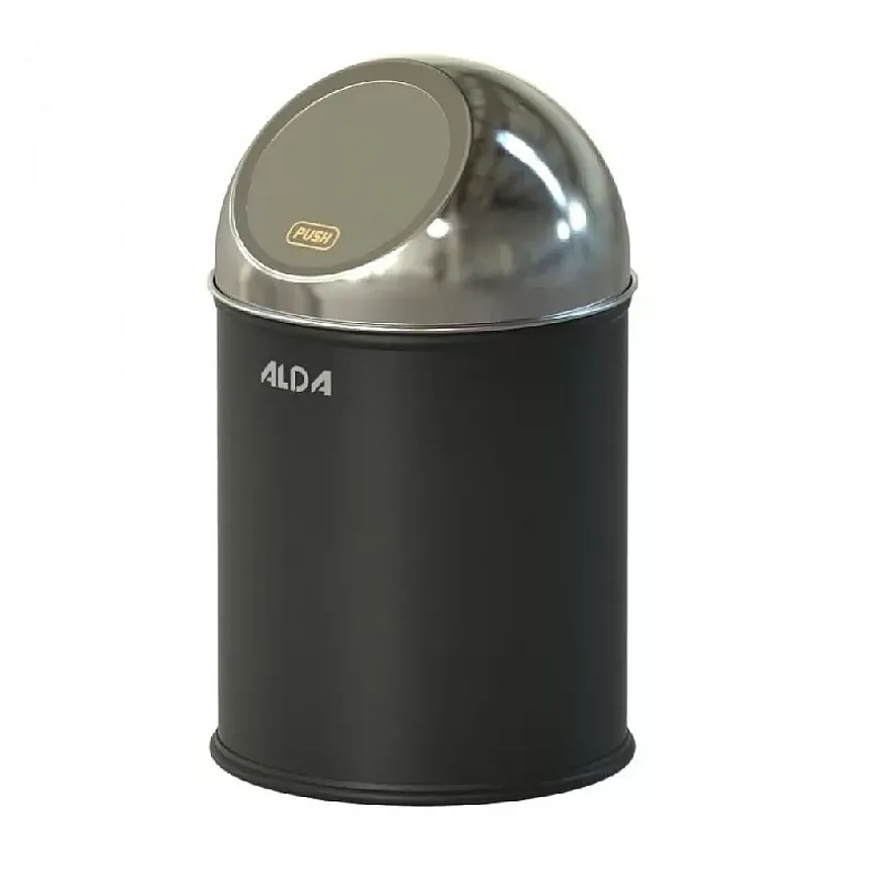 Cos Menajer De Gunoi, Metal,  20L - Push - Negru, Studio Casa - Studiocasa.ro