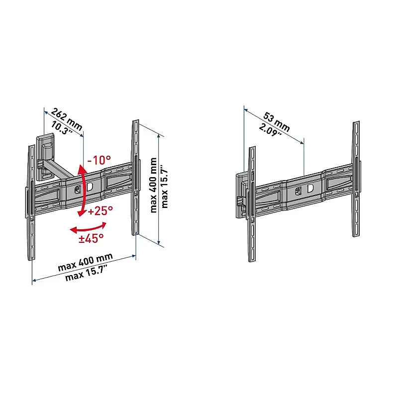 Suport TV de perete, inclinatie verticala si orizontala, Meliconi, ER 400 - Studiocasa.ro