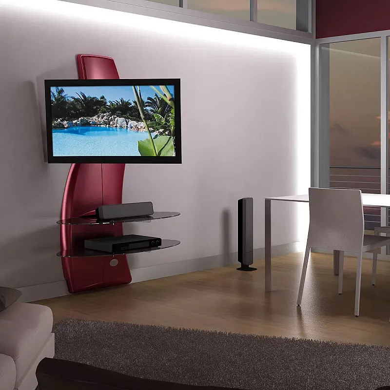 Ghost Design 2000 Metalic Red, Suport TV Meliconi, 488070 - Studiocasa.ro