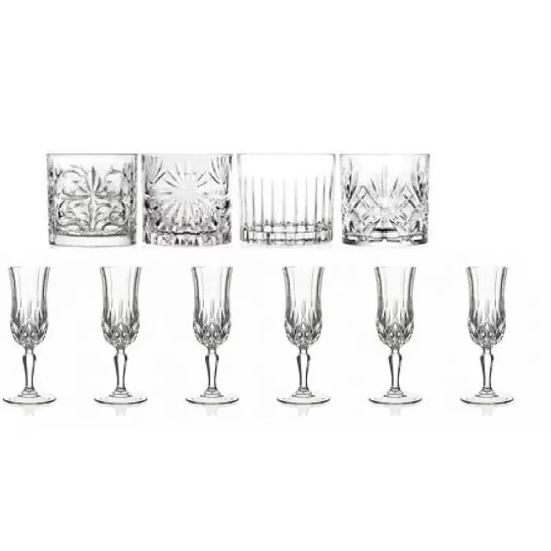 Set 4 Pahare Mixology Rcr+Set 6 Pahare Sampanie Cu Picior, Opera Rcr - Studiocasa.ro