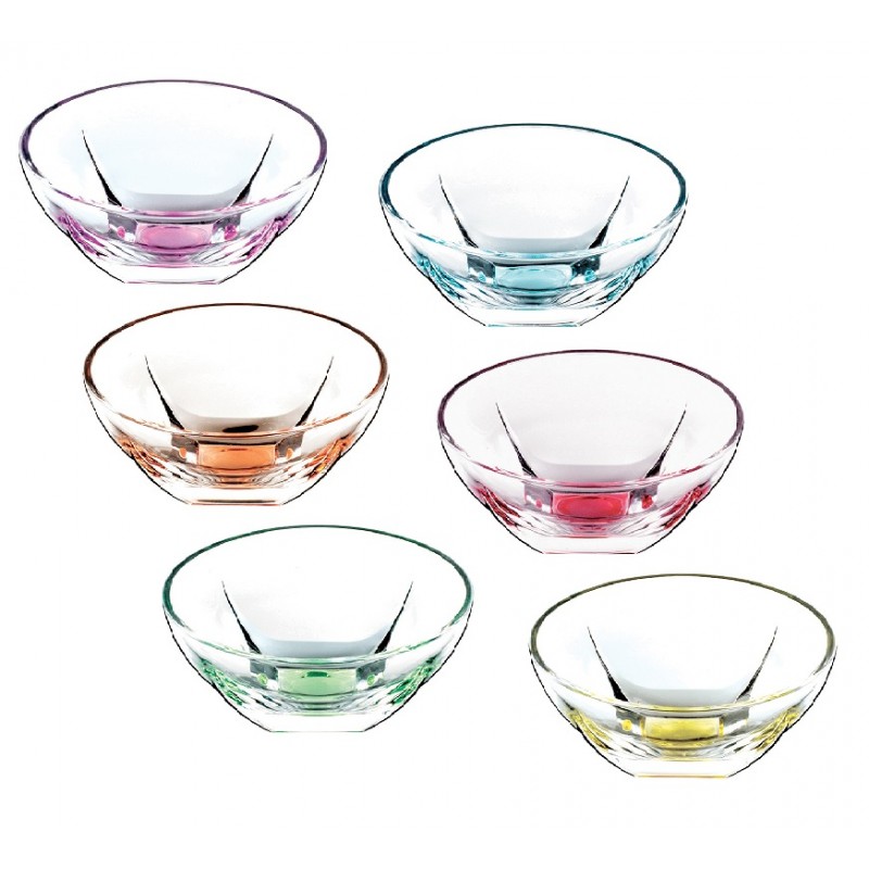 Set 6 Cupe Colorate,  Fusion Rcr - 135Cl - Sticla Cristalina - Luxion