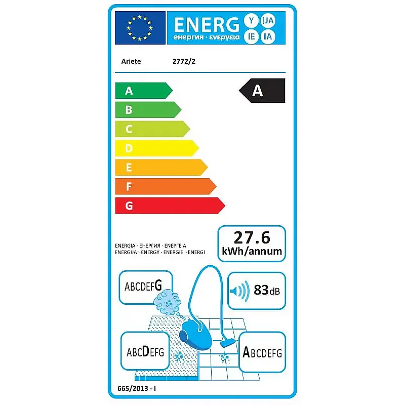 Aspirator vertical, Evo 2772/4 Ariete, 600W - Studiocasa.ro
