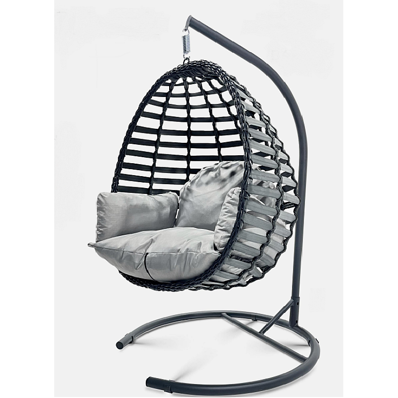 Leagan suspendat tip cuib Antracit, design elegant, confort maxim – Perfect pentru grădină, terasă sau balcon - Studiocasa.ro