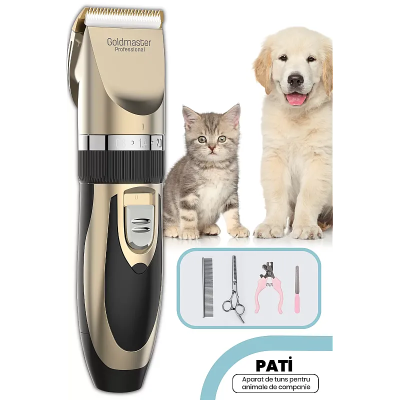 Masina de tuns animale caini pisici Goldmaster PATI GM-8182, Lame ceramica - Studiocasa.ro