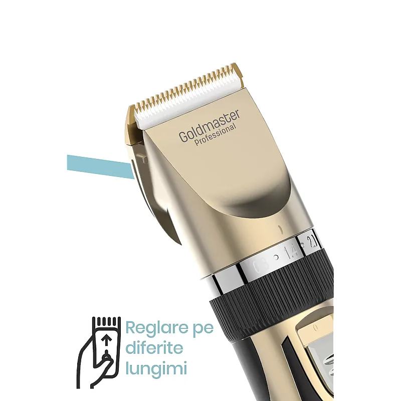 Masina de tuns animale caini pisici Goldmaster PATI GM-8182, Lame ceramica - Studiocasa.ro
