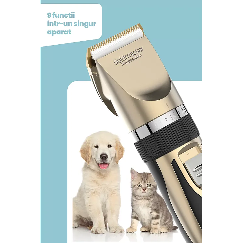 Masina de tuns animale caini pisici Goldmaster PATI GM-8182, Lame ceramica - Studiocasa.ro