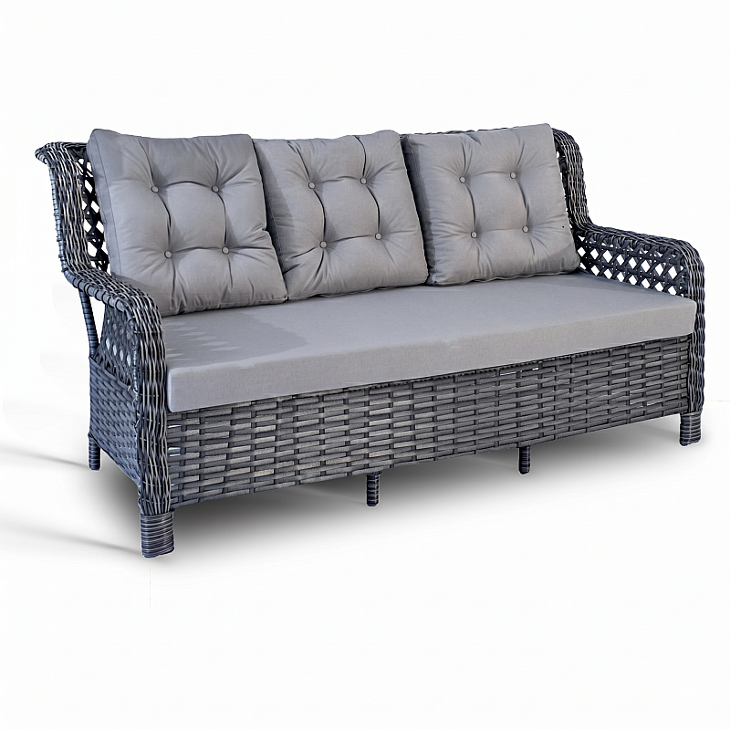 Set 6 piese mobilier de Terasa/Gradina cu perne, Masa, Canapea, Fotolii, Tabureti ,7 locuri , Antracit - Studiocasa.ro