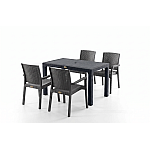 Set Masa terasa/gradina cu 4 scaune Sofya Maro, 75x125x77 cm, plastic, aspect ratan - Studiocasa.ro
