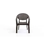 Set Masa terasa/gradina cu 6 scaune Bambu Pro , Maro, 150x90x77 cm, plastic, aspect ratan - Studiocasa.ro